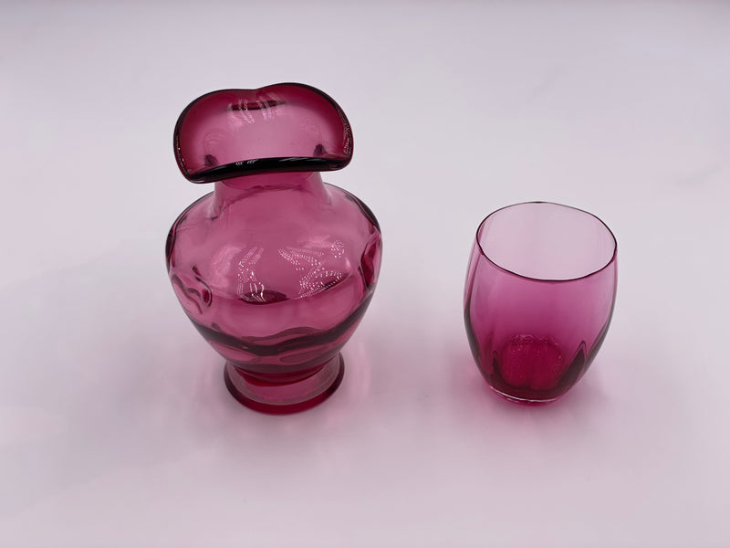 Vintage 'Fenton' Vase & Cup in 'Cranberry' (Duo) image 1