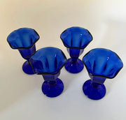 Vintage ‘Sundae Cups’ in ‘Cobalt’ (Set of 4) image 1