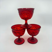 Vintage 'Double Wedding Ring' Champagne Coupe in 'Ruby Red' image 0