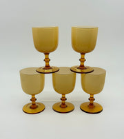 Vintage 'Murano' Wine Glasses in 'Butterscotch & Amber' (Set of Five) image 1