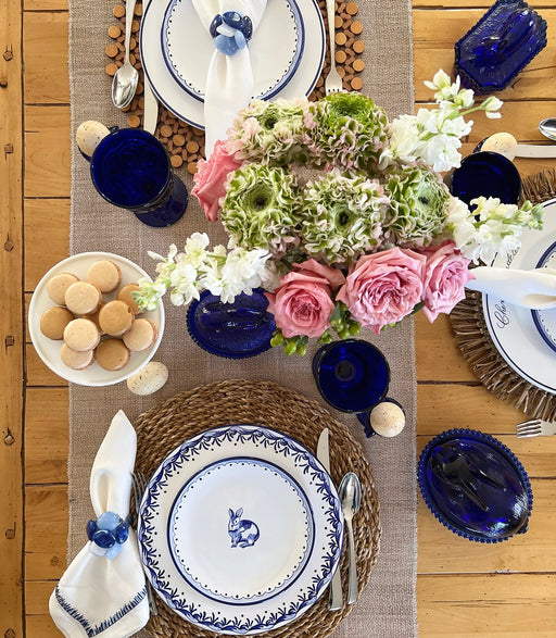 Vintage 'Bunny on Nest' in 'Cobalt' image 1