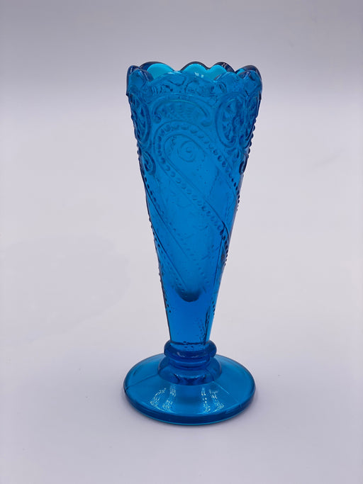Vintage 'Swirling Stars & Dots' Vase in Aqua image 0