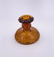 Vintage Glass Candlestick in 'Amber' image 2