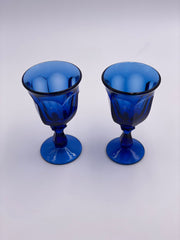 Vintage 'Old Williamsburg' Midnight Blue Wine Glass image 1