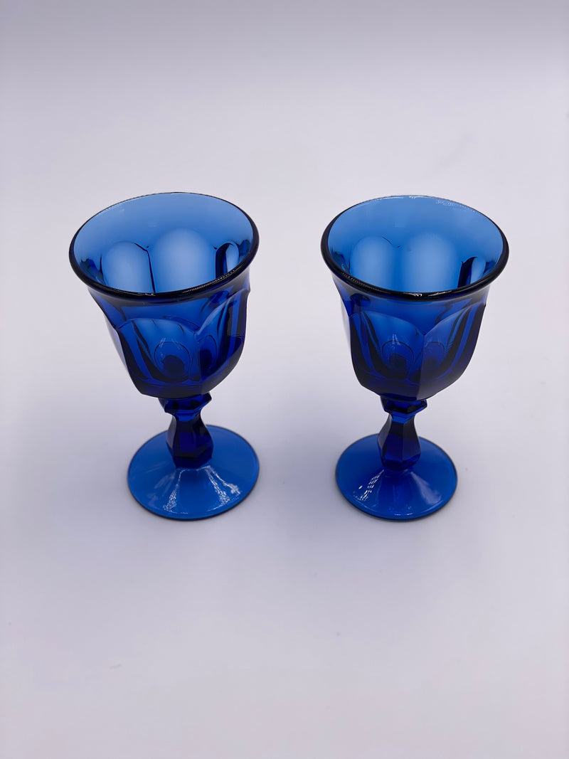Vintage 'Old Williamsburg' Midnight Blue Wine Glass image 1