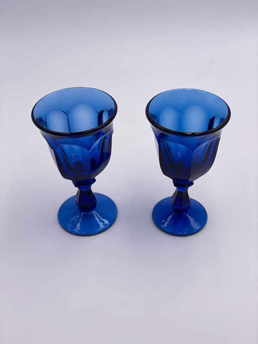 Vintage 'Old Williamsburg' Midnight Blue Wine Glass image 1