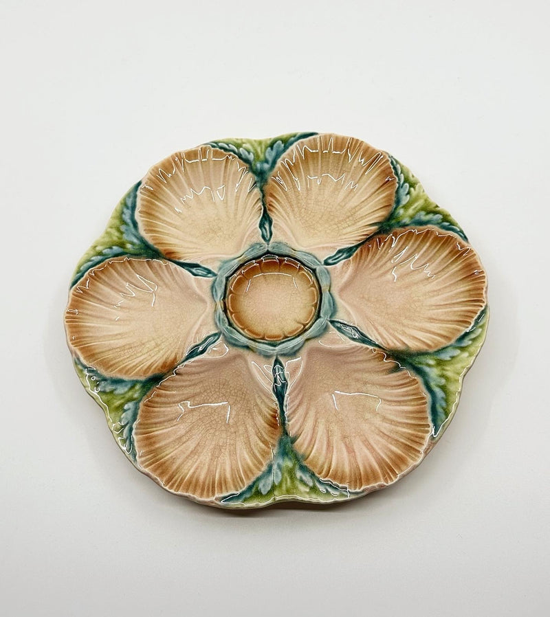 Vintage French 'Majolica' Oyster Plate image 0