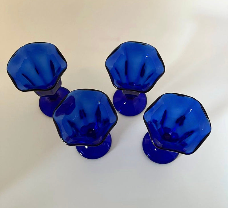 Vintage ‘Sundae Cups’ in ‘Cobalt’ (Set of 4) image 2