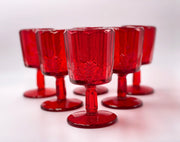 Vintage 'Panel Grape' Ruby Red Goblet image 0