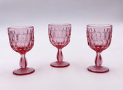 Vintage 'Thumbprint' Wine Glass in 'Pink' image 0