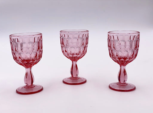 Vintage 'Thumbprint' Wine Glass in 'Pink' image 0