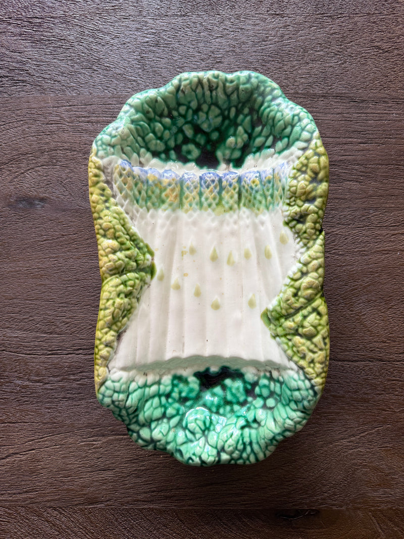 Vintage French Majolica 'Asparagus' Cradle