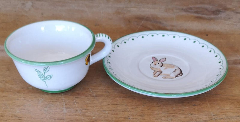 Boxed Set of (4) 'Bunny' Teacups & Saucers