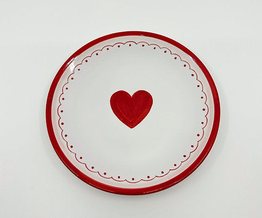 Boxed Set of (4) 'Heart' Plates