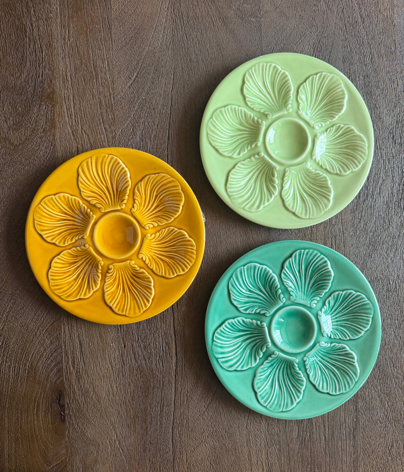 Vintage 'Green' Faience Oyster Plate