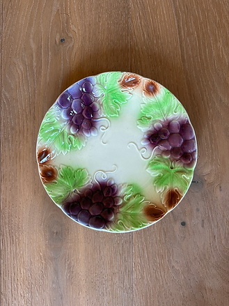 Vintage French Majolica 'Grape' Plate