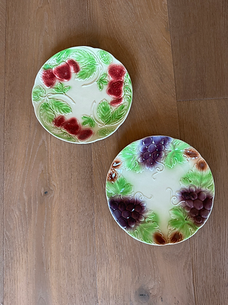 Vintage French Majolica 'Grape' Plate