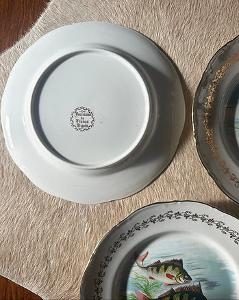 Vintage Porcelain 'Fish' Plates (Set of 6)