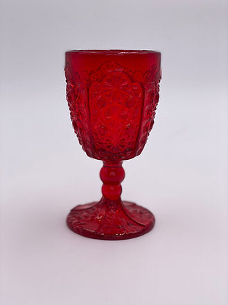 Vintage 'Daisy & Button' Goblet in 'Ruby Red'