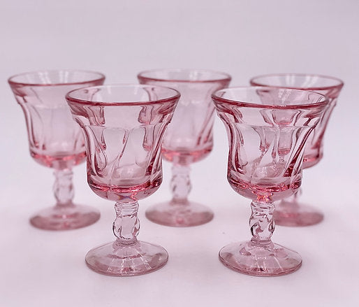 Vintage 'Jamestown' Wine Glass in 'Pink'