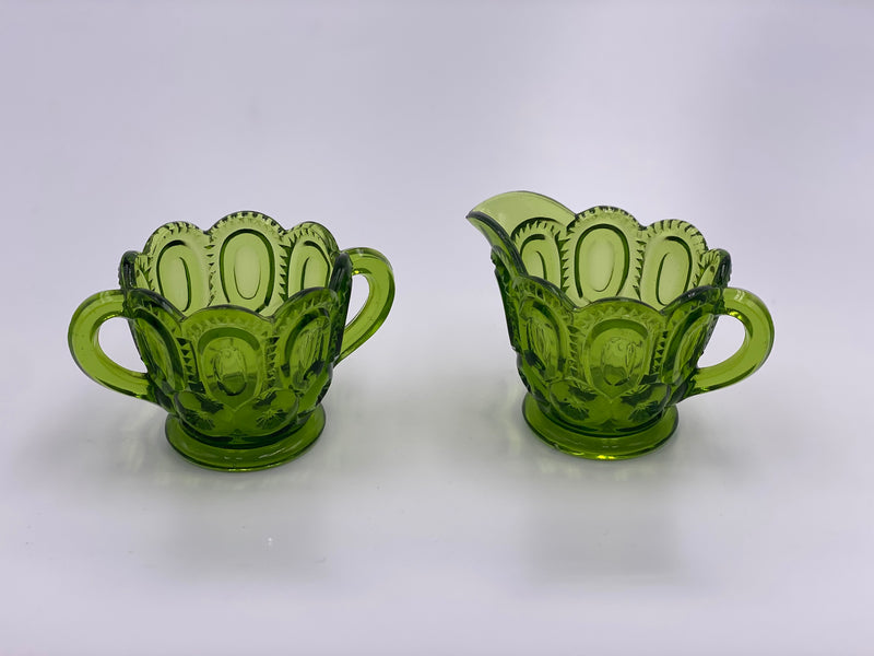 Vintage 'Moon & Stars' Sugar & Creamer Set in 'Avocado Green' image 0