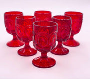 Vintage 'Moon & Stars' Ruby Red Goblet image 2