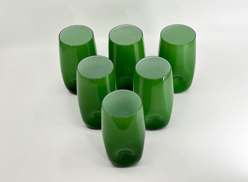 Vintage 'Murano Glass' Tumblers in 'Green' (Set of 6) image 0