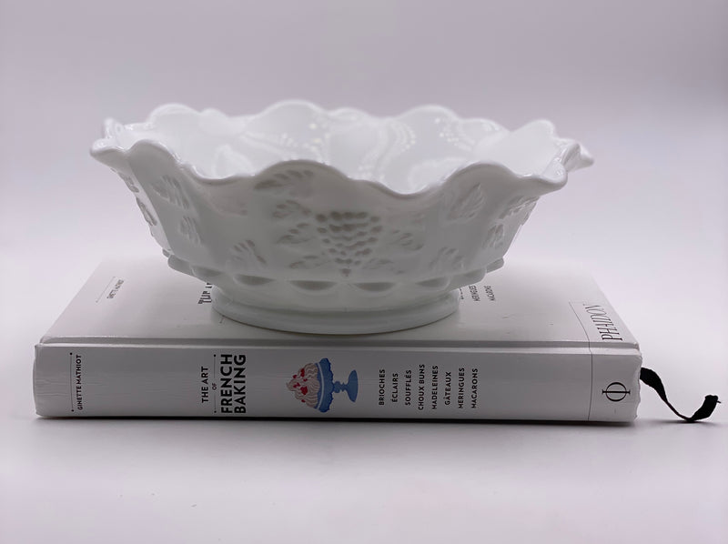 Vintage 'Paneled Grape' Bowl in 'Milk Glass' image 0