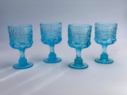Vintage 'Eye Winker' Light Blue Wine Glass image 0