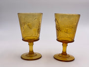 Vintage 'Strawberry & Currant' Amber Goblet image 0
