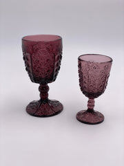 Vintage 'Daisy & Button Thumbprint Panel' Amethyst Goblet image 2