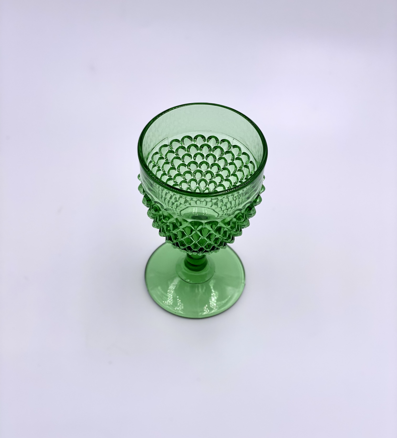 Vintage 'Hobnail' Goblet in 'Green' image 3