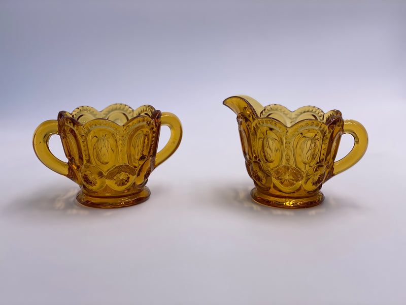 Vintage 'Moon & Stars' Sugar & Creamer Set in 'Amber' image 1