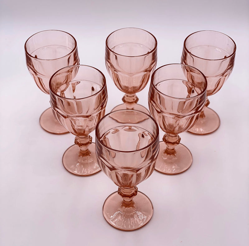 Vintage Libbey 'Gibraltar' Goblet in 'Pink' image 1