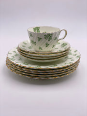 Vintage Aynsley 'Shamrock' Green Teacup & Saucer image 3