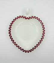 Vintage 'Ruby Red Crest' Heart Shaped Bowl in 'Milk White' image 0