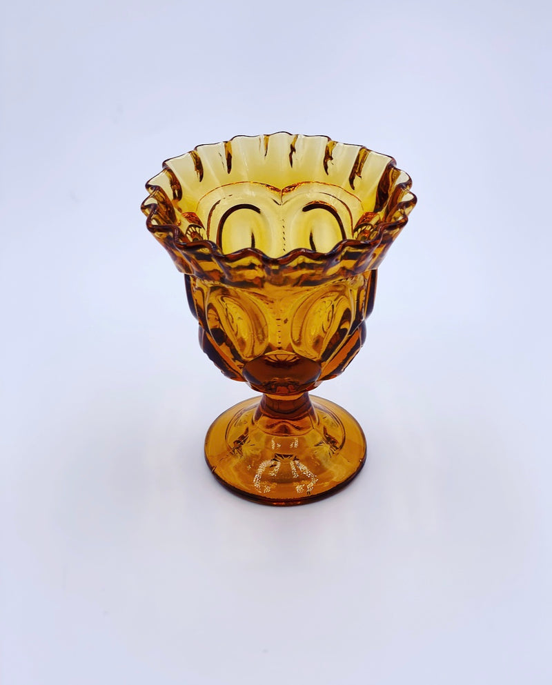 Vintage 'Moon & Stars' Piecrust Spooner in 'Amber' image 1