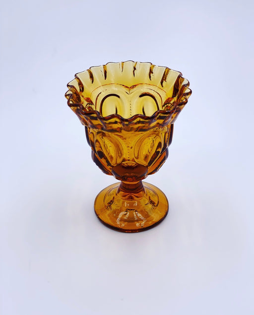 Vintage 'Moon & Stars' Piecrust Spooner in 'Amber' image 1