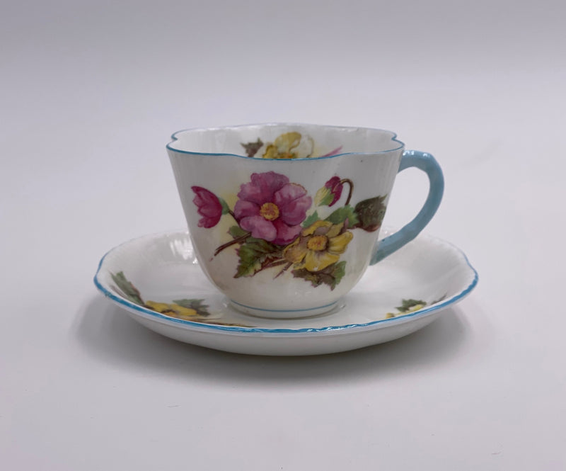 Vintage Shelley 'Begonia' Teacup & Saucer image 1