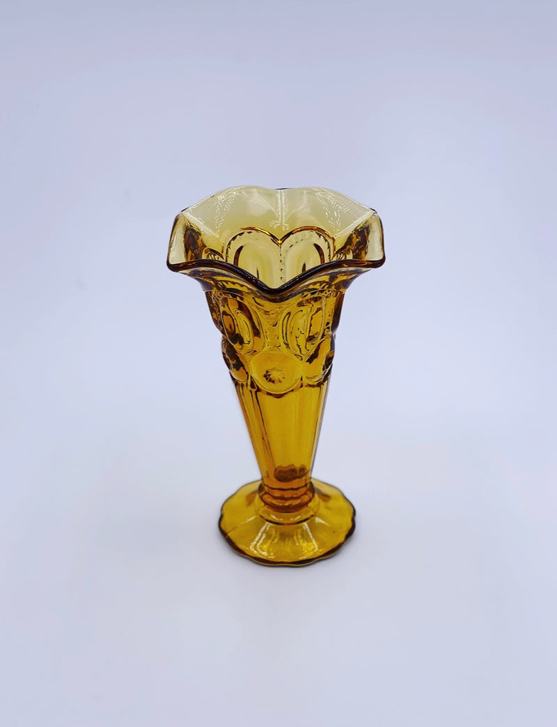 Vintage 'Moon & Stars' Fluted Vase in 'Amber' image 1