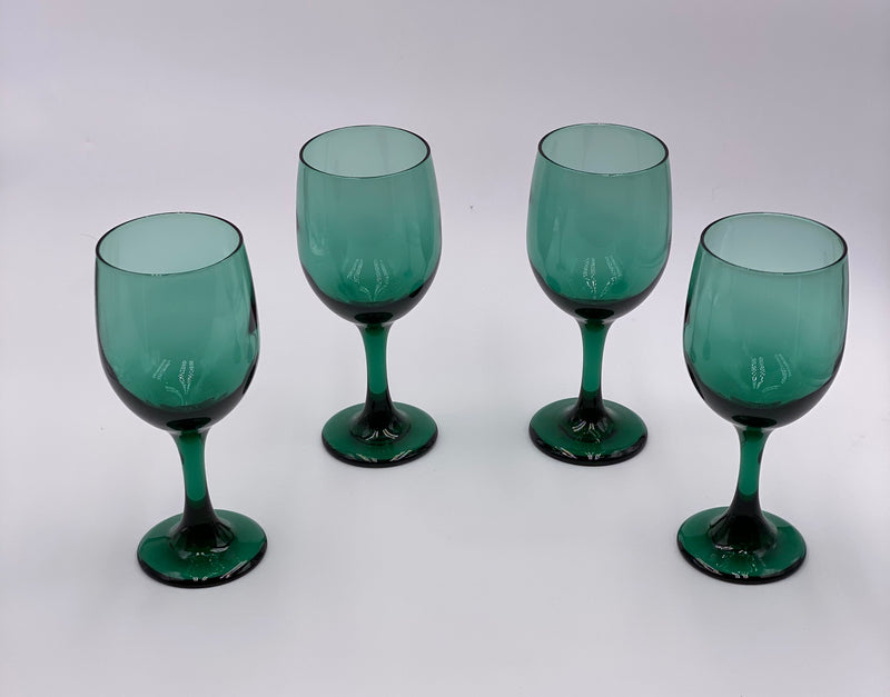 Vintage 'Libbey' Wine Glasses in 'Juniper Green' (Set of 4) image 4