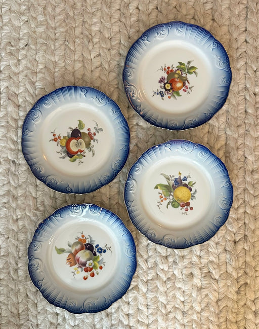 Vintage Mottahedeh 'Blue Rimmed' Fruit Plates (Set of 4) image 0