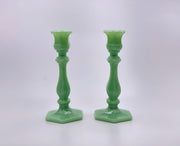 Glass ‘Candlesticks' in 'Jadeite' (Set of two) image 1
