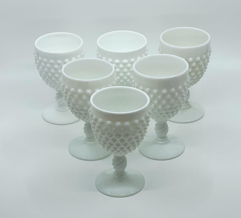 Vintage 'Hobnail' Milk Glass Goblet image 2