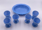 Vintage 'Jeanette' Milk Glass in Delphite (Full Set) image 0