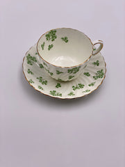 Vintage Aynsley 'Shamrock' Green Teacup & Saucer image 2