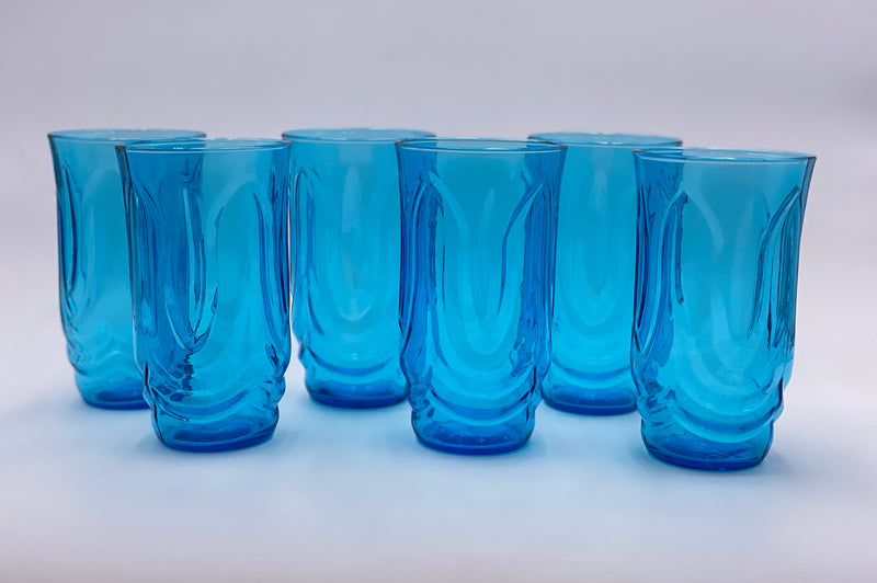 Vintage 'Colonial Tulip' Tumbler in 'Laser Blue' (Set of 10)  image 0