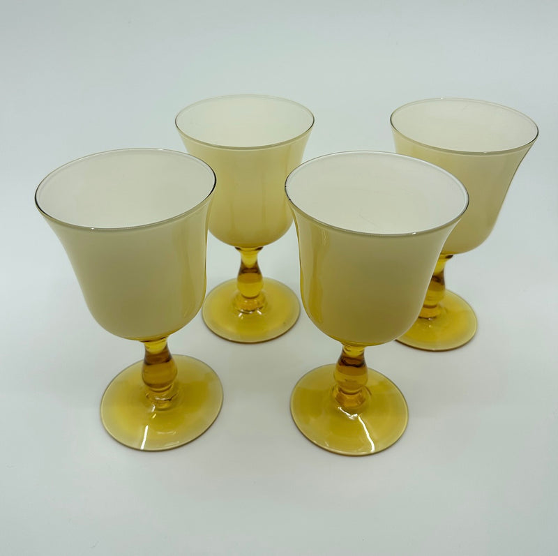 Vintage 'Murano Glass' Goblets in 'Butterscotch' (Set of 4) image 1