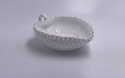 Vintage 'Hobnail' Heart-Shaped Bowl in 'Milk White' image 3