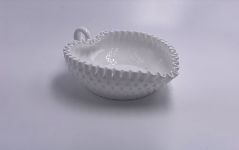 Vintage 'Hobnail' Heart-Shaped Bowl in 'Milk White' image 3